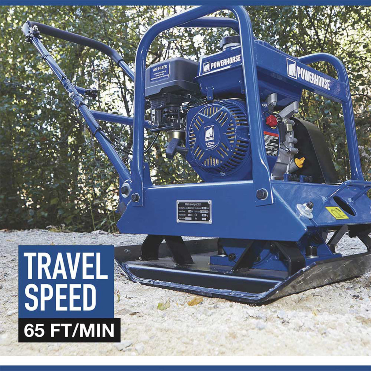 Powerhorse 52313 Plate Compactor Single-Direction 212cc
