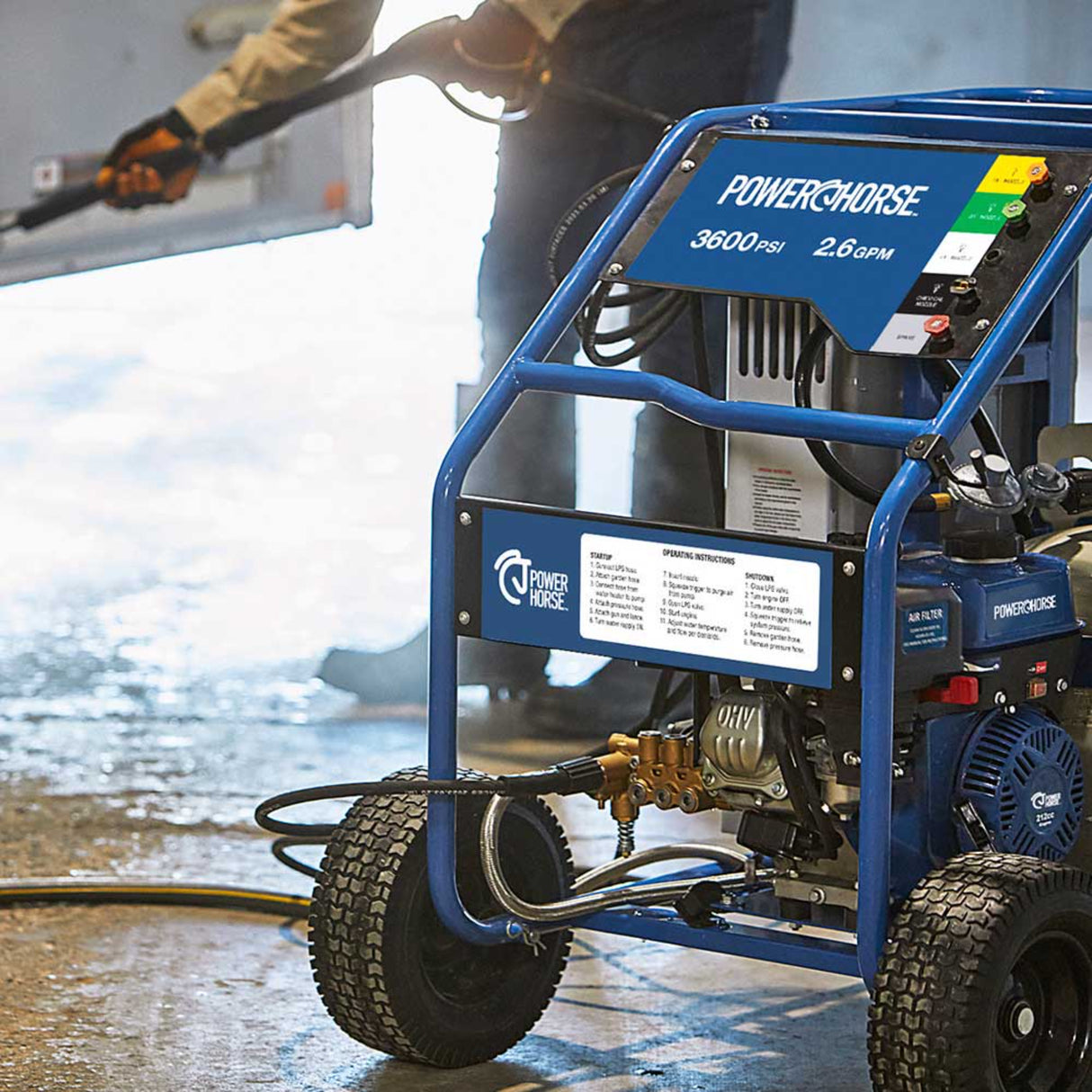 Powerhorse 115177 Hot Water Pressure Washer 3,600 PSI 2.6 GPM