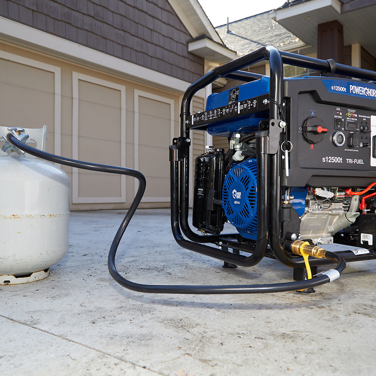 Powerhorse 6075695 Generator Tri Fuel 12,500 Surge Watt Electric Start