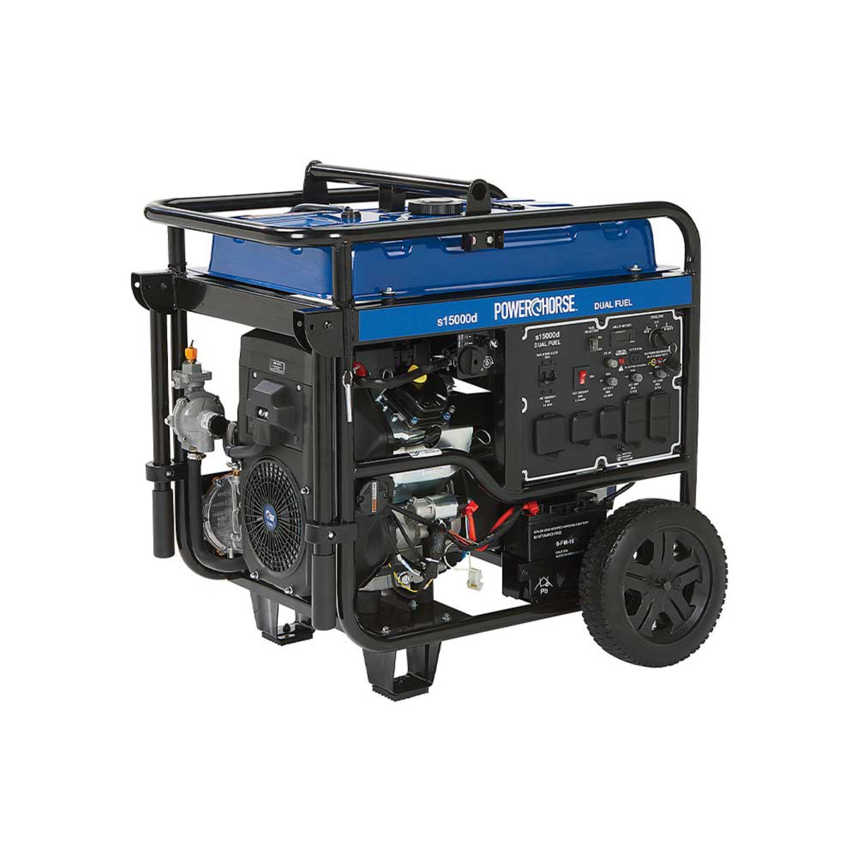 Powerhorse 6075687 Generator Dual Fuel 15,000 Surge Watt Electric Start