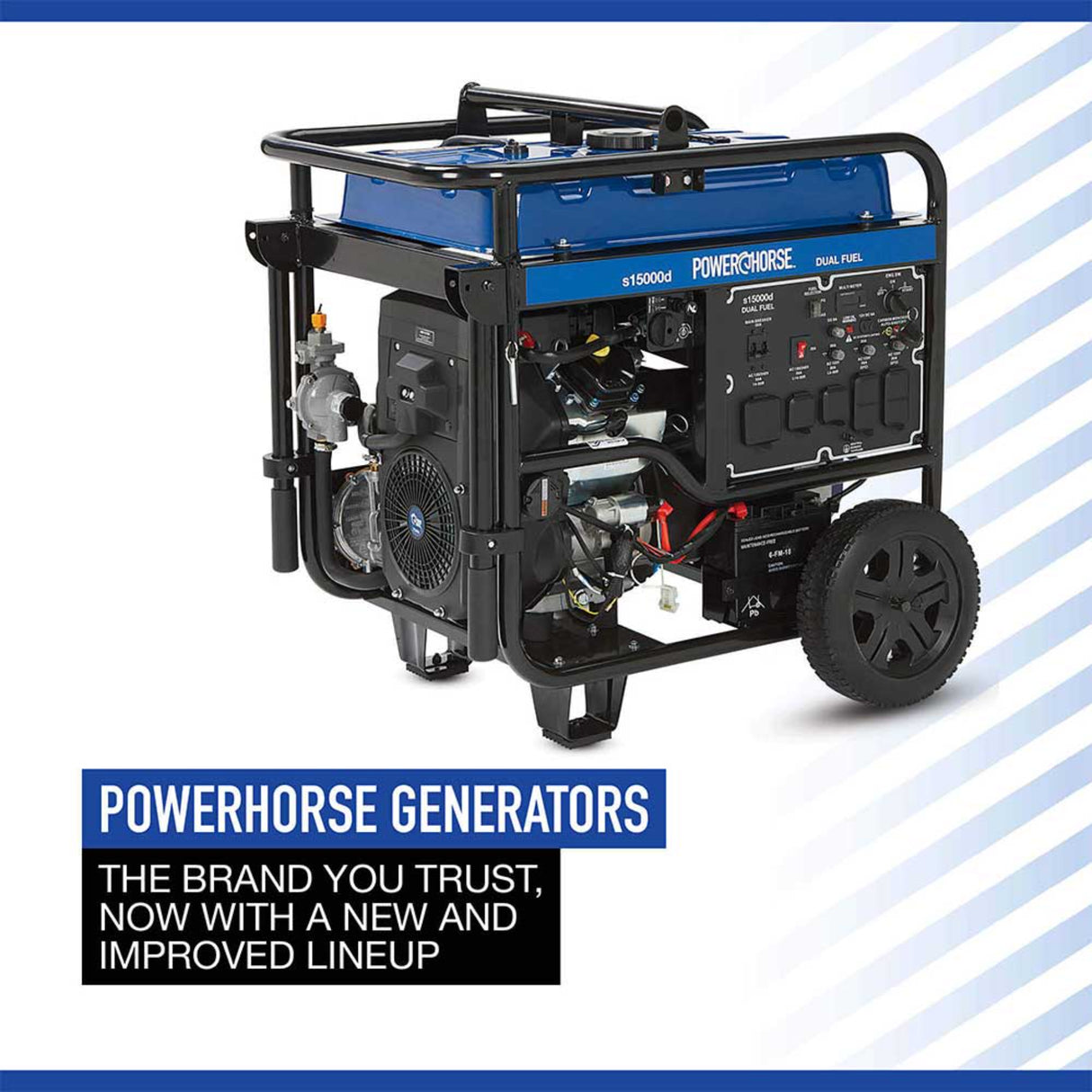 Powerhorse 6075687 Generator Dual Fuel 15,000 Surge Watt Electric Start