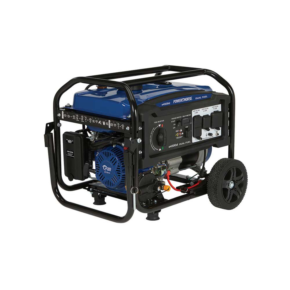Powerhorse 6075716 Generator Dual Fuel 4500 Surge Watt Recoil Start
