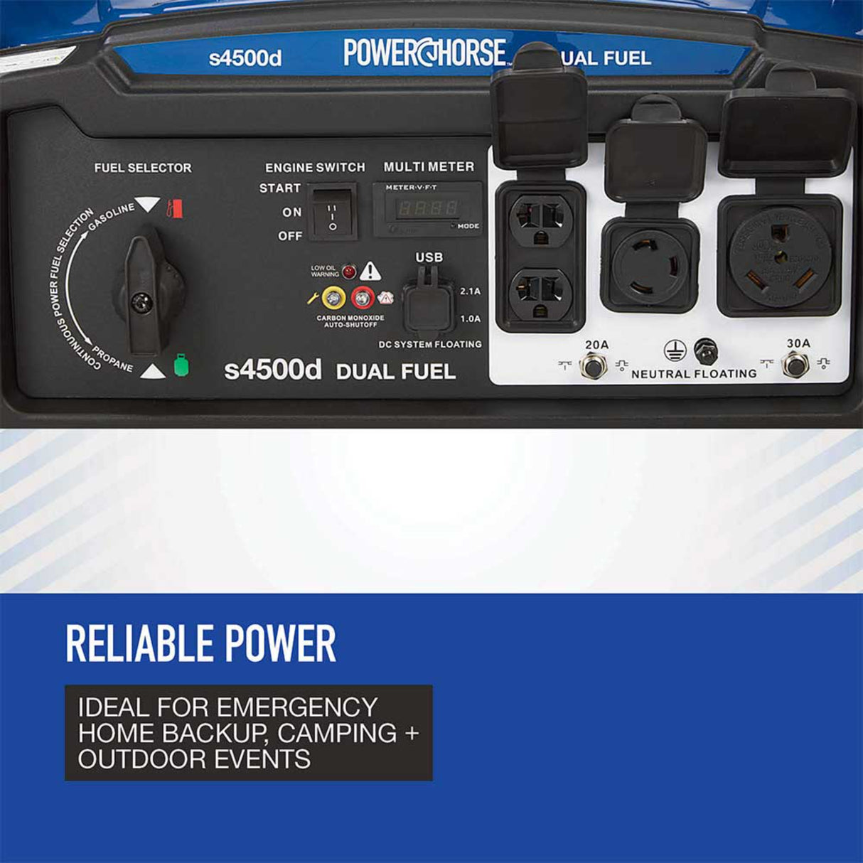 Powerhorse 6075716 Generator Dual Fuel 4500 Surge Watt Recoil Start