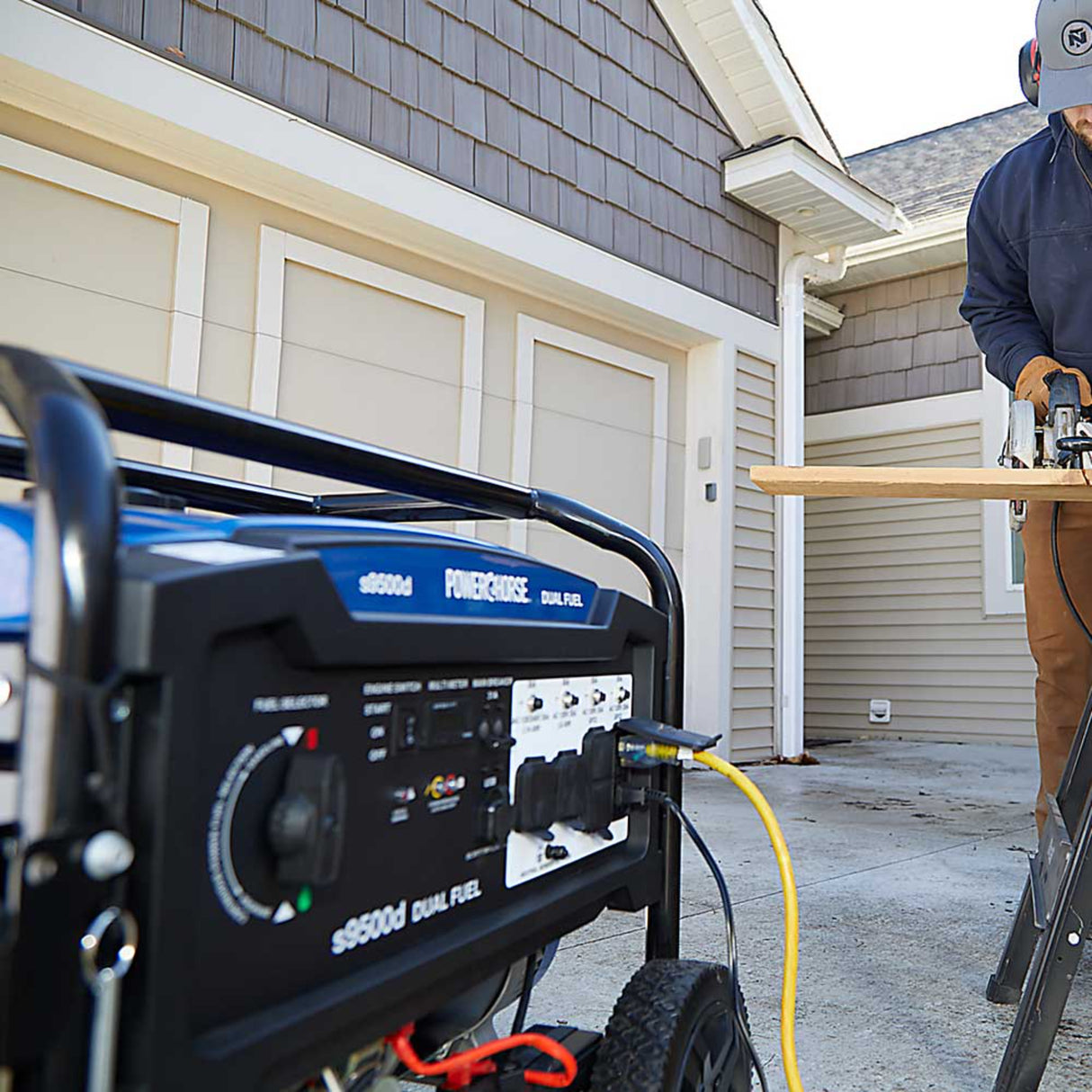 Powerhorse 6075652 Generator Dual Fuel 9,500 Surge Watt Electric Start