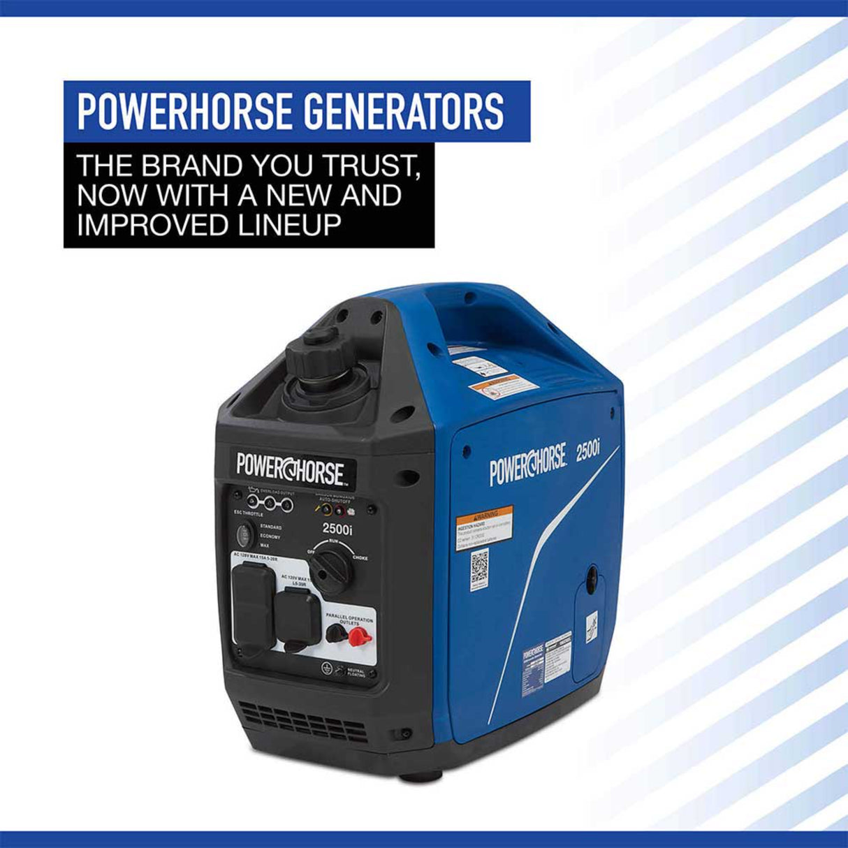 Powerhorse 6075628 Inverter Generator, 2500 Surge Watts, 1800 Rated Watts