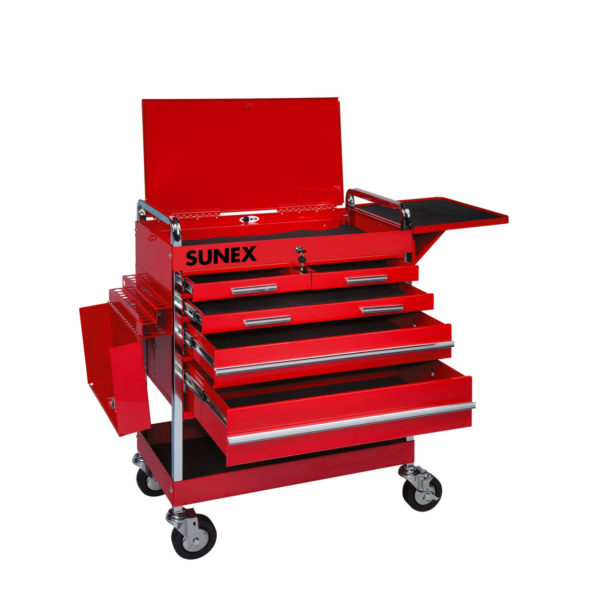 SUNEX Heavy Duty 5-Drawer Service Cart, 500 lb Capacity