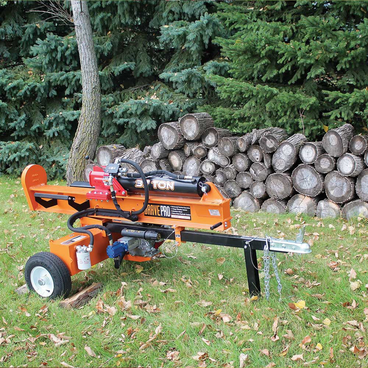 Brave 37-Ton Tow-Behind Log Splitter Honda GX270 Gas