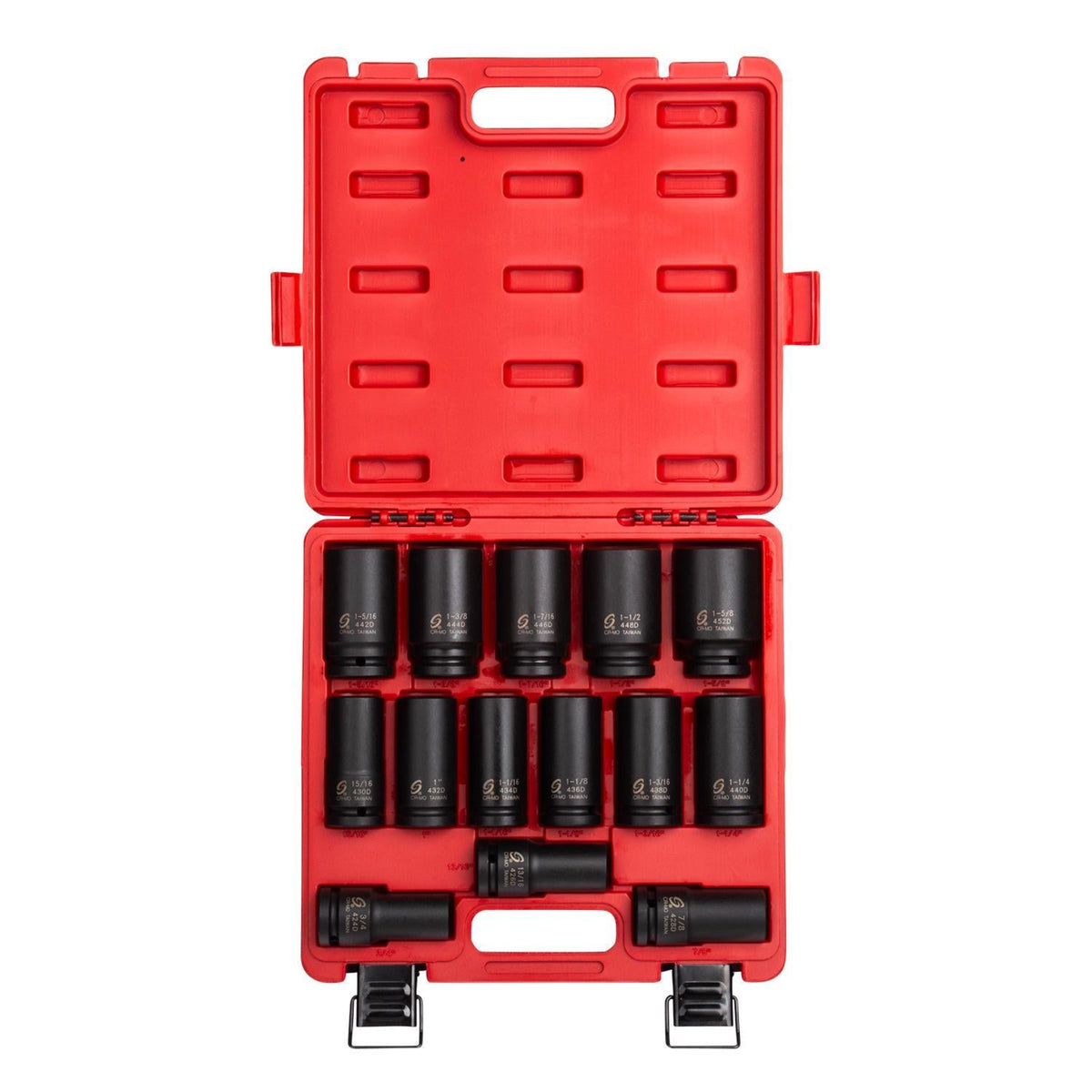 SUNEX 3/4" Drive SAE 6-Point Deep Impact Socket Set, 14-Piece
