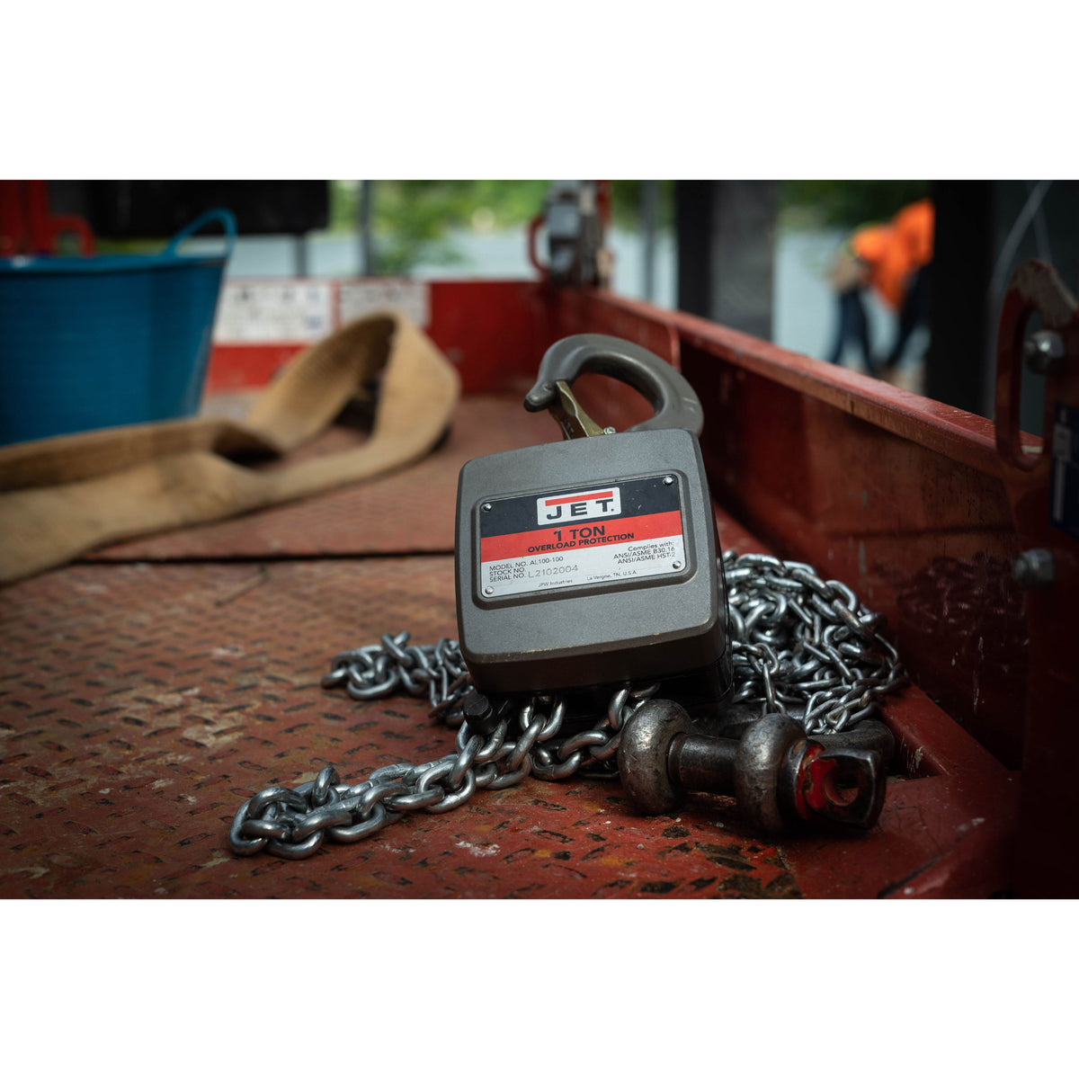 JET AL100-500-10 5-Ton Aluminum Hand Chain Hoist, 10' Lift
