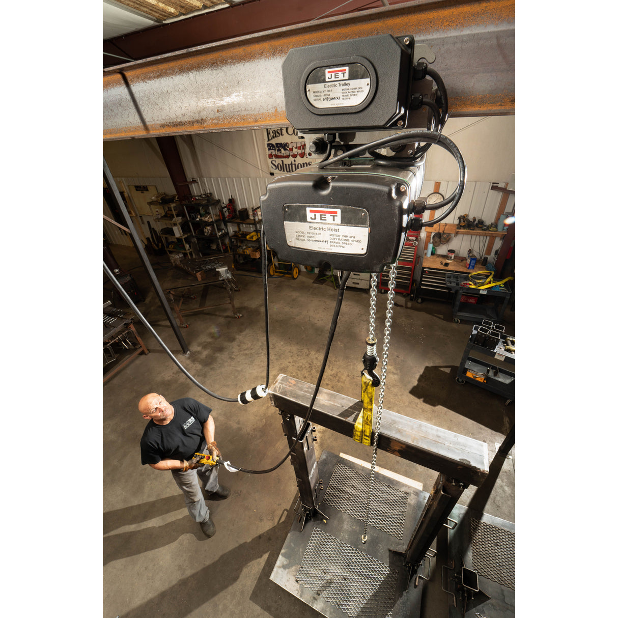 JET TS500-460-020 5-Ton Two-Speed Electric Chain Hoist, 3Ph, 20' Lift