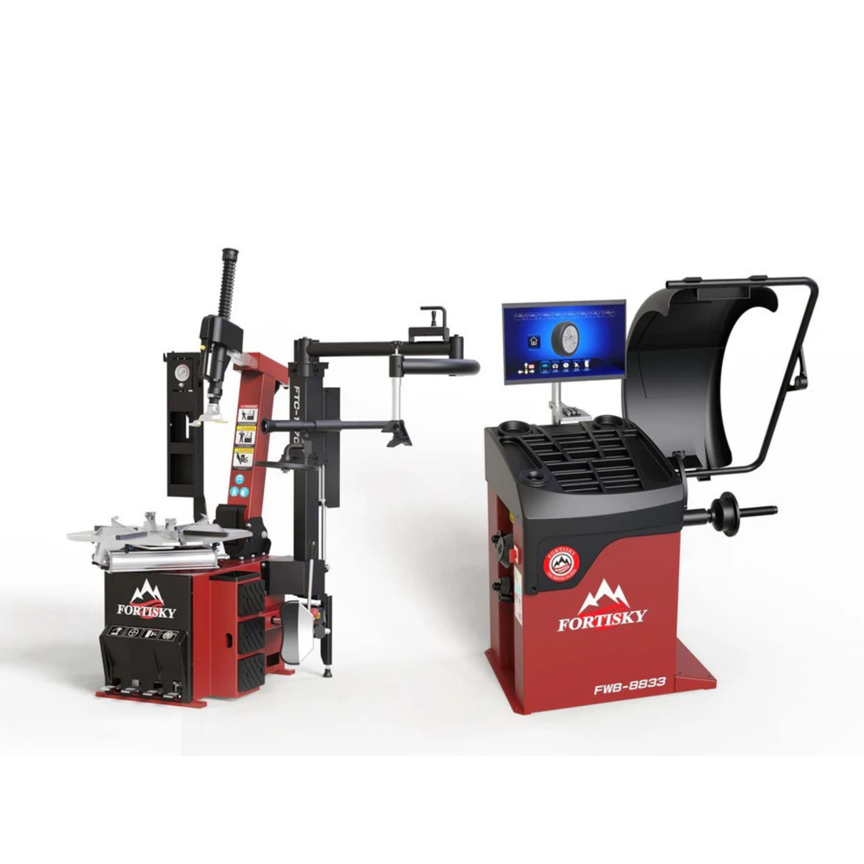 Fortisky Tilt Back Tire Changer & Dynamic Display Screen Wheel Balancer Combo 1670-8833