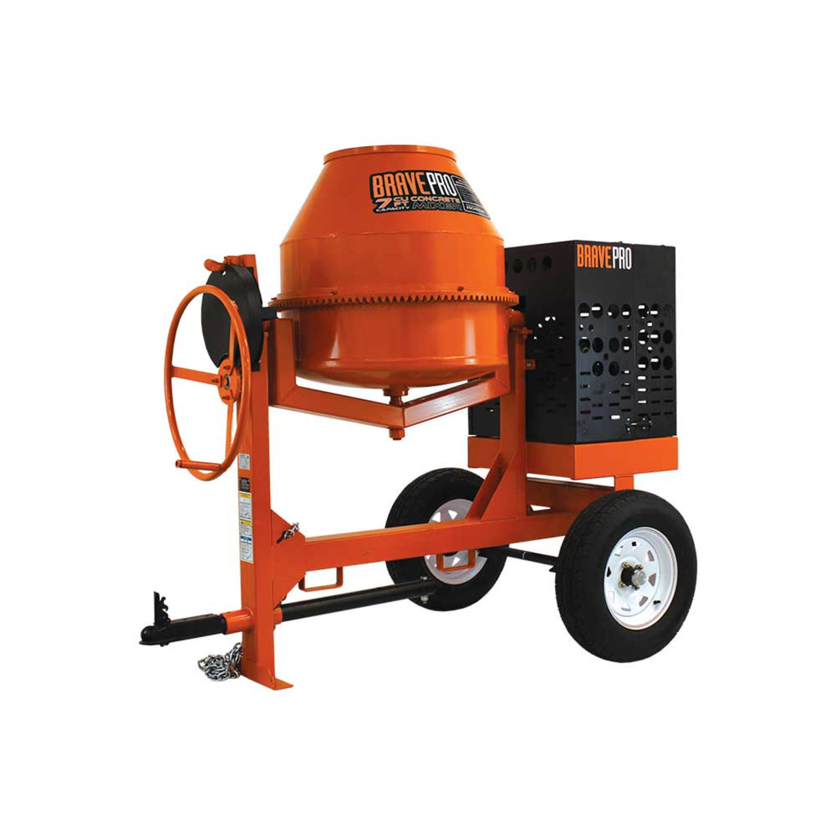 Brave Pro 7 Cu Ft Concrete Mixer Honda GX270 Gas Steel Drum