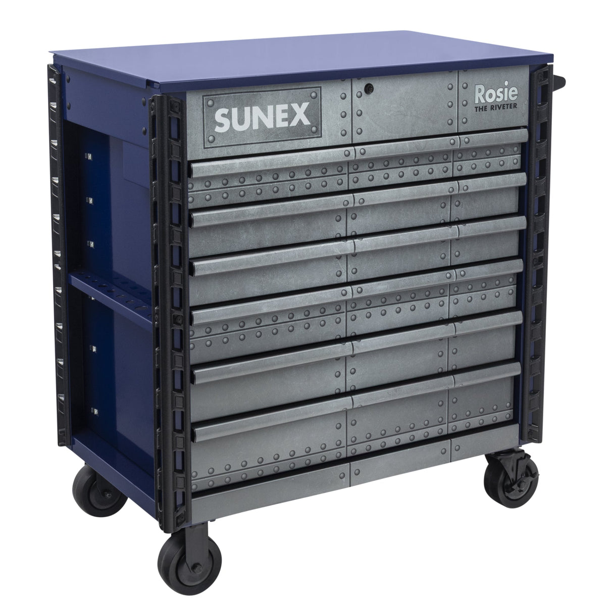 SUNEX Rosie the Riveter 39" 6-Drawer Premium Service Cart, 600 lb Capacity