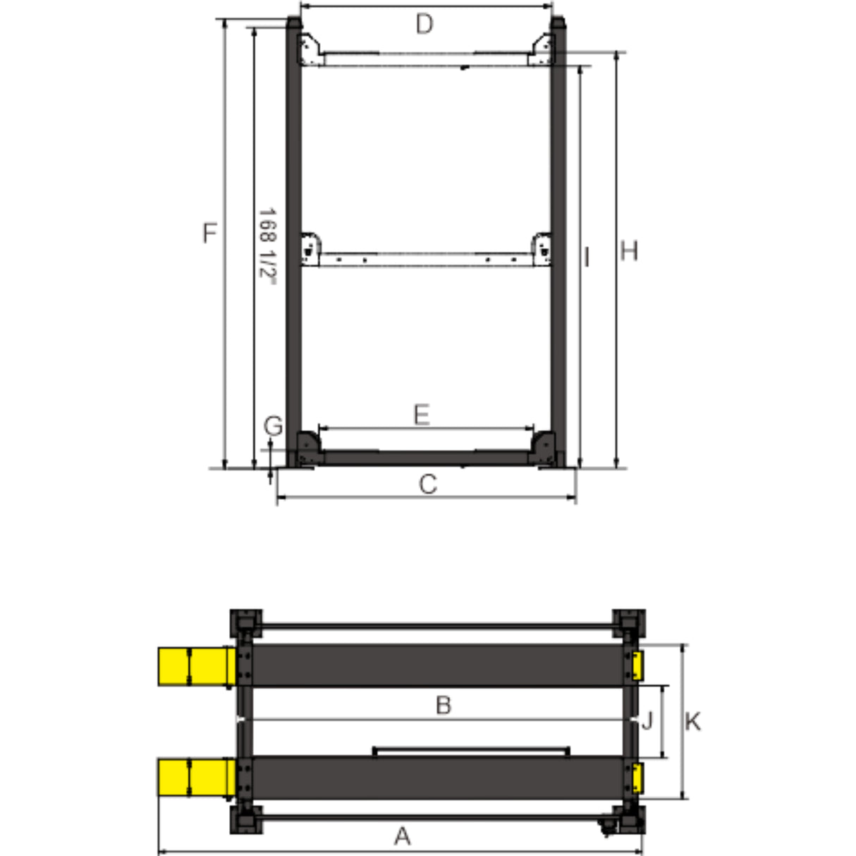 AMGO 4097X 9,000 lb 4-Post Triple Parking Lift Stack