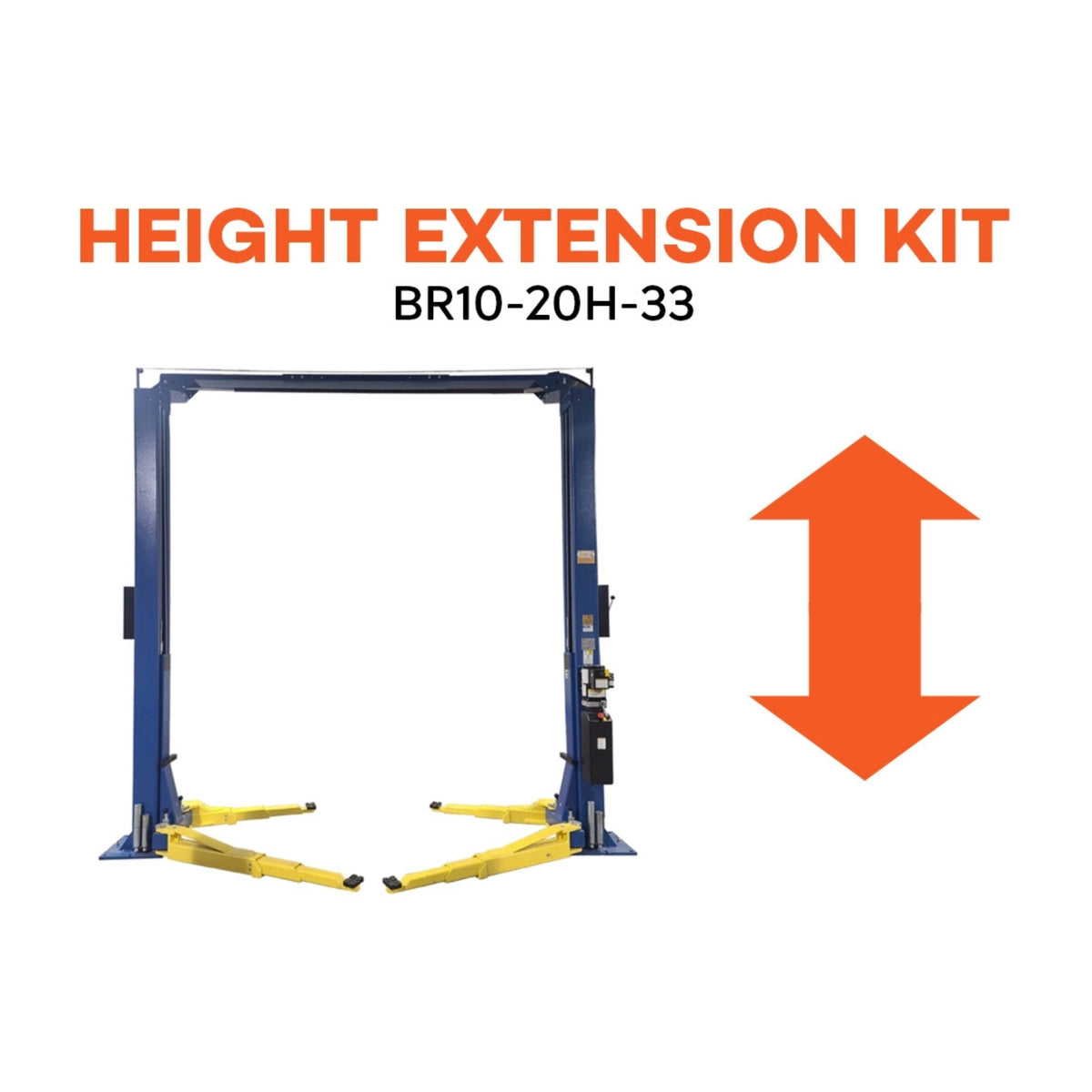 Daytona BR10-2OH-33-EXT Height Extension Kit — Column Extension for Daytona BR10-2OH-33 ALI Certified 2-Post Lift