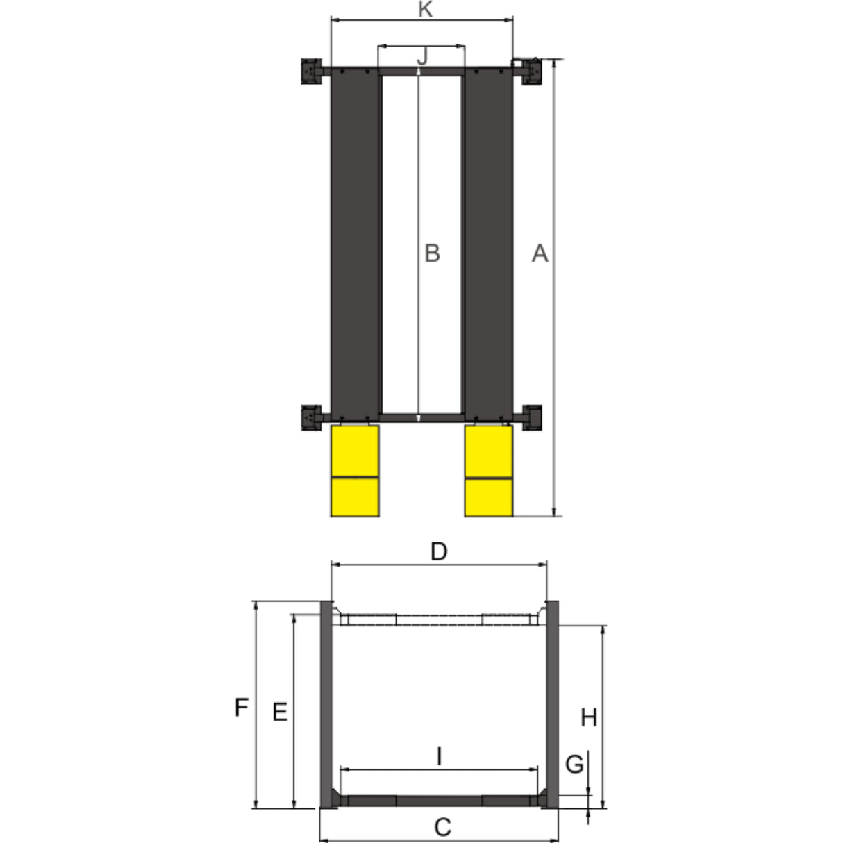 AMGO 407-P 7,000 lb 4-Post Parking Lift Standard Storage Model