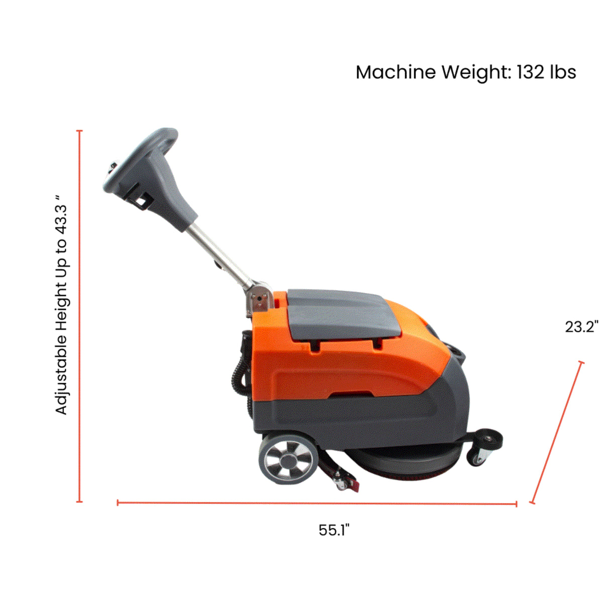 Sunmax RT35 17" Walk-Behind Floor Scrubber, 19000 sqft/h, with Anti-Collision Wheel