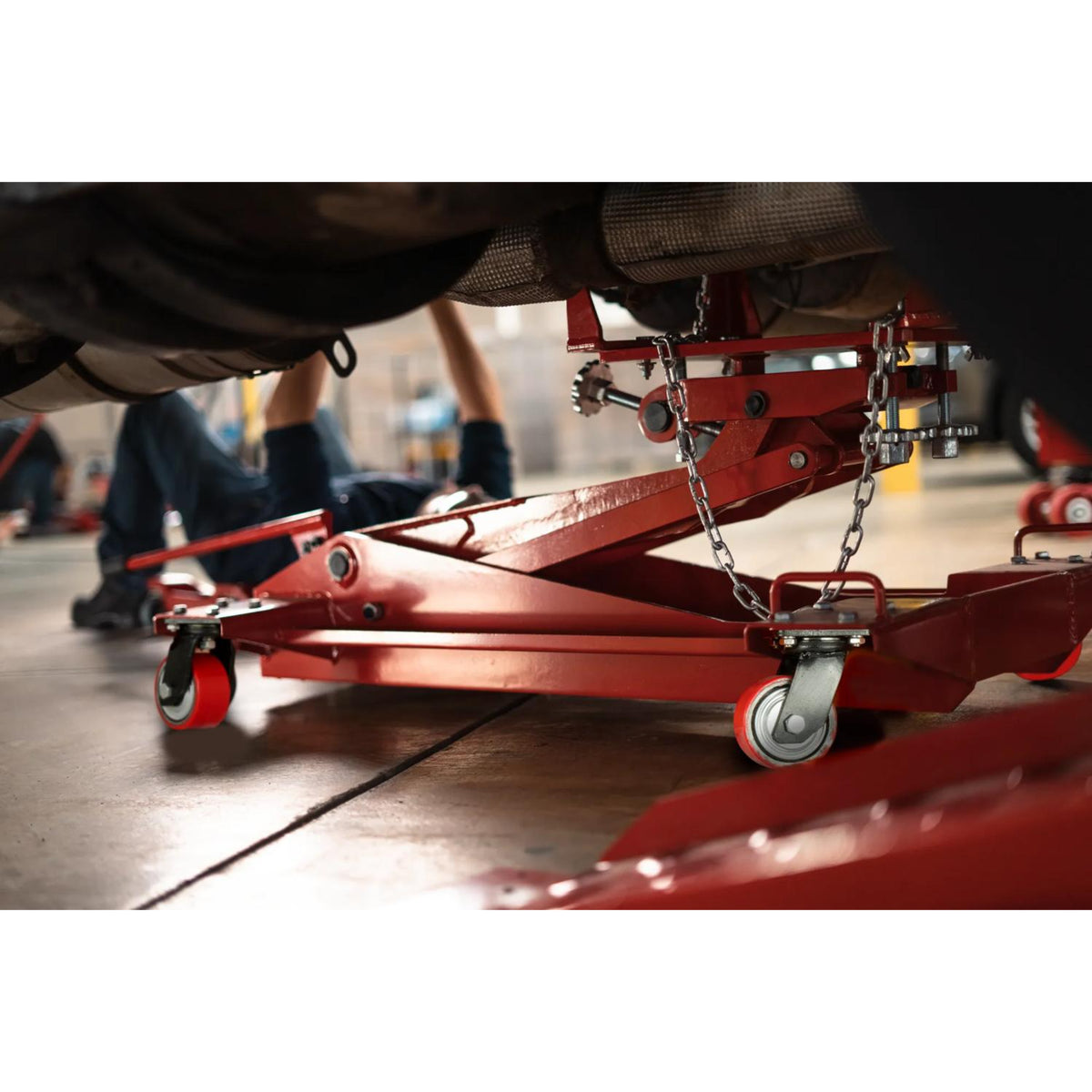 AFF 4,400-lb Heavy-Duty Transmission Jack with 360° Rotating Handle