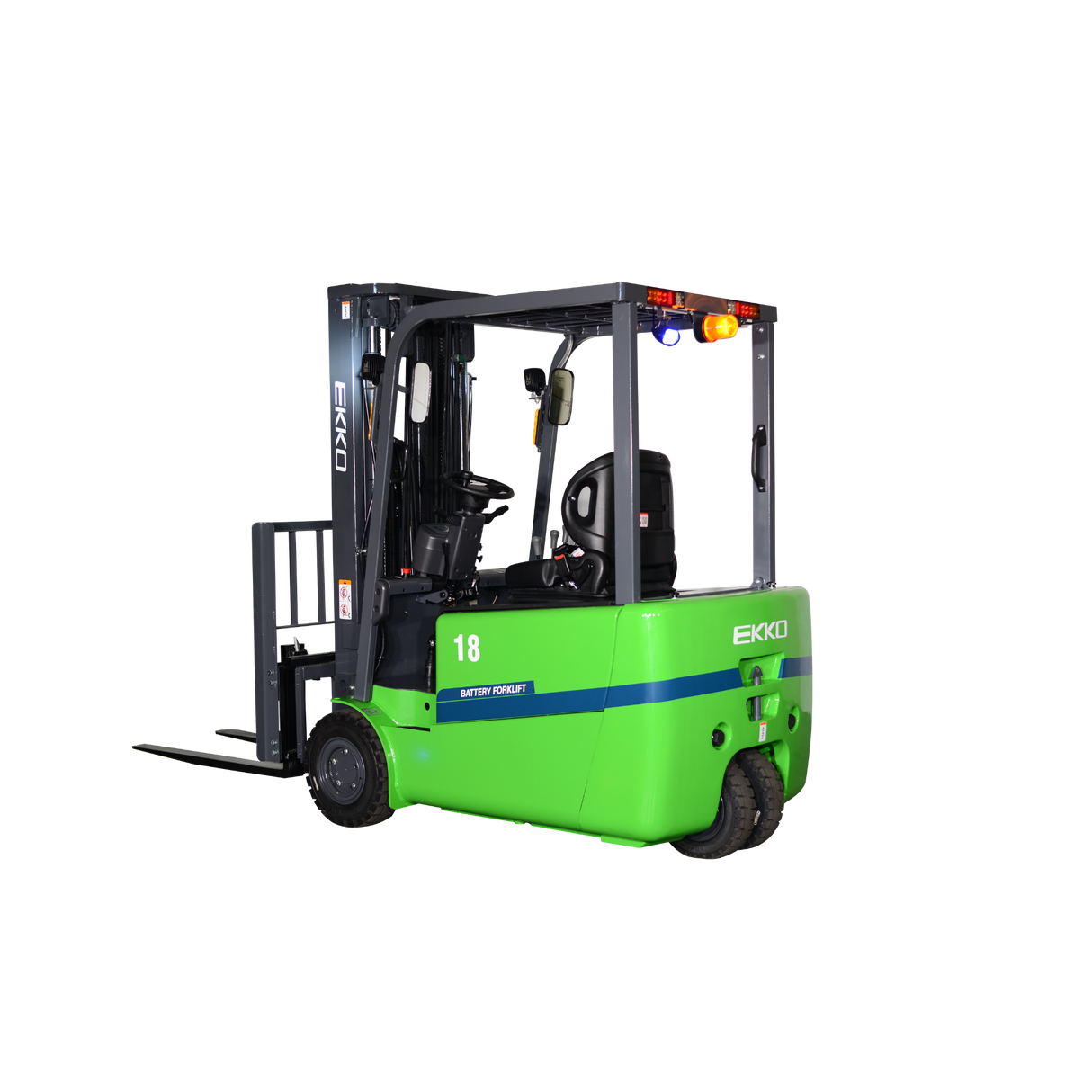 EKKO EK18AT-185Li 4,000 lbs Capacity 185" Lift Height 3-Wheel Lithium Forklift