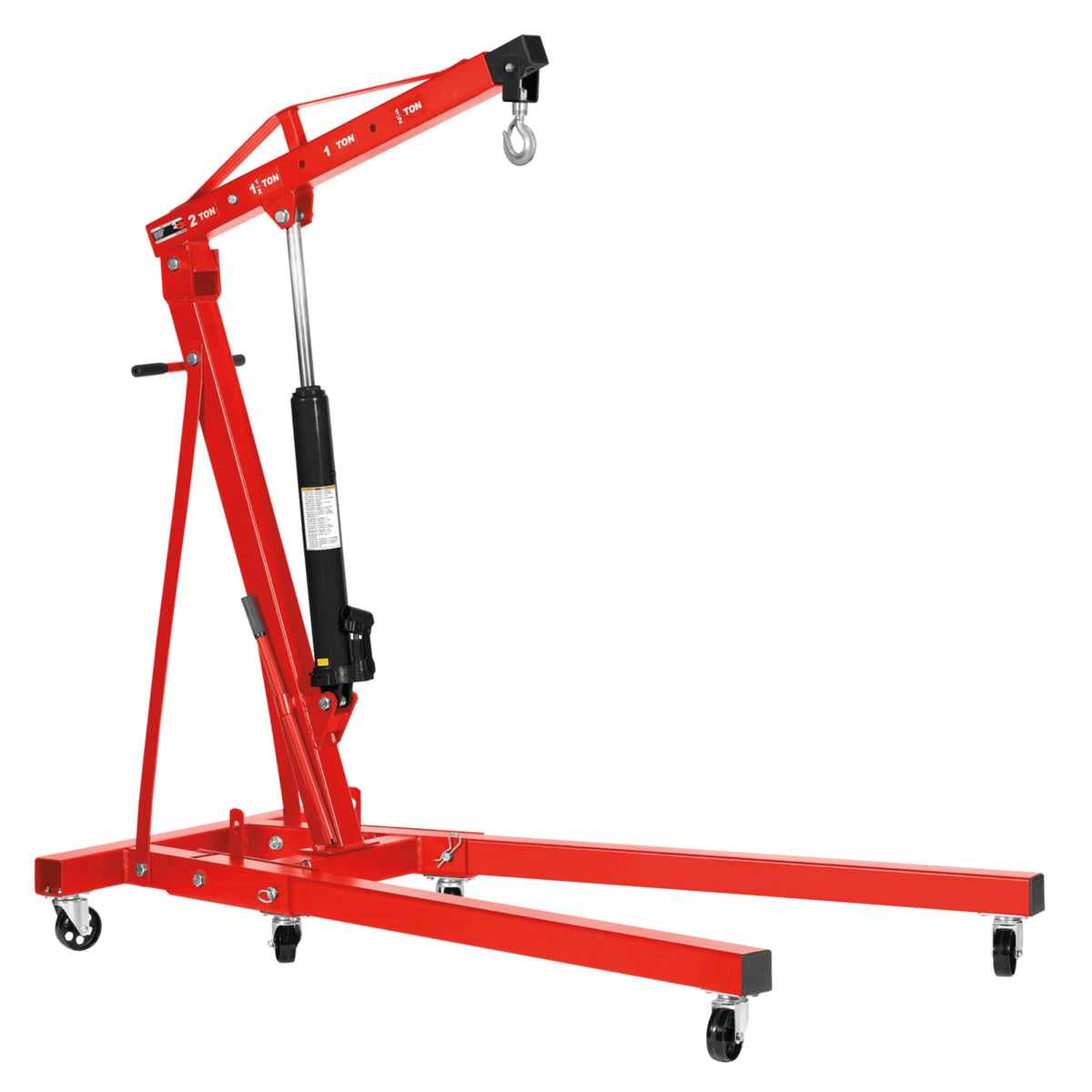 AFF 2-Ton Heavy-Duty Folding Engine Crane with 4-Position Telescopic Boom