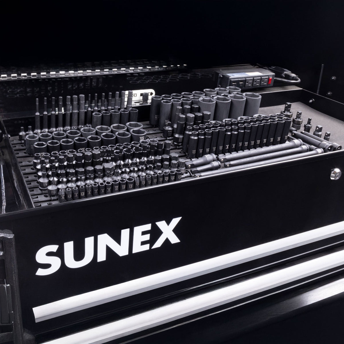 SUNEX 222-Piece Master Impact Set, 1/4"/3/8"/1/2" Drive SAE & Metric Standard/Deep Sockets
