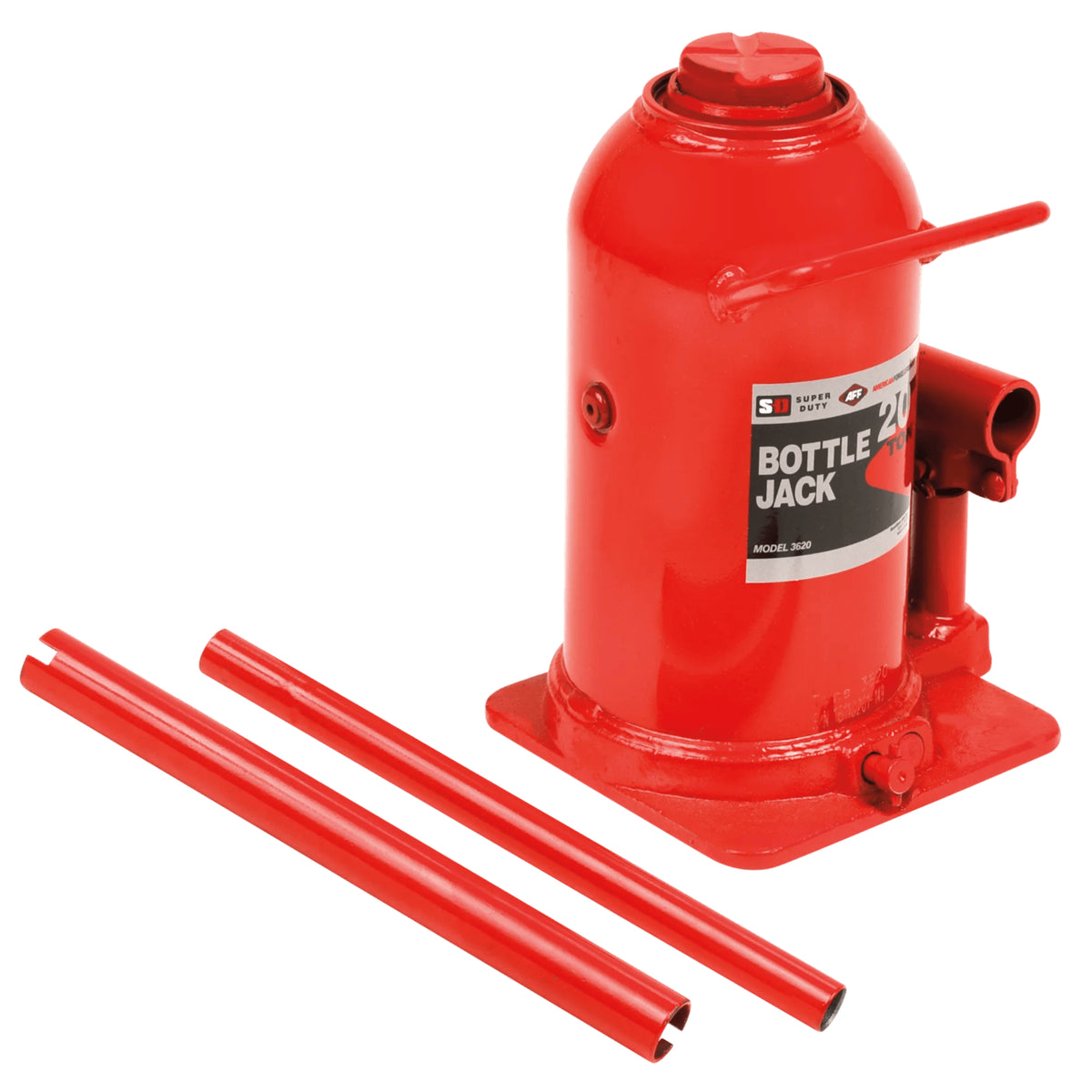AFF 20-Ton Super-Duty Manual Bottle Jack with Welded Cylinder & Forged Base
