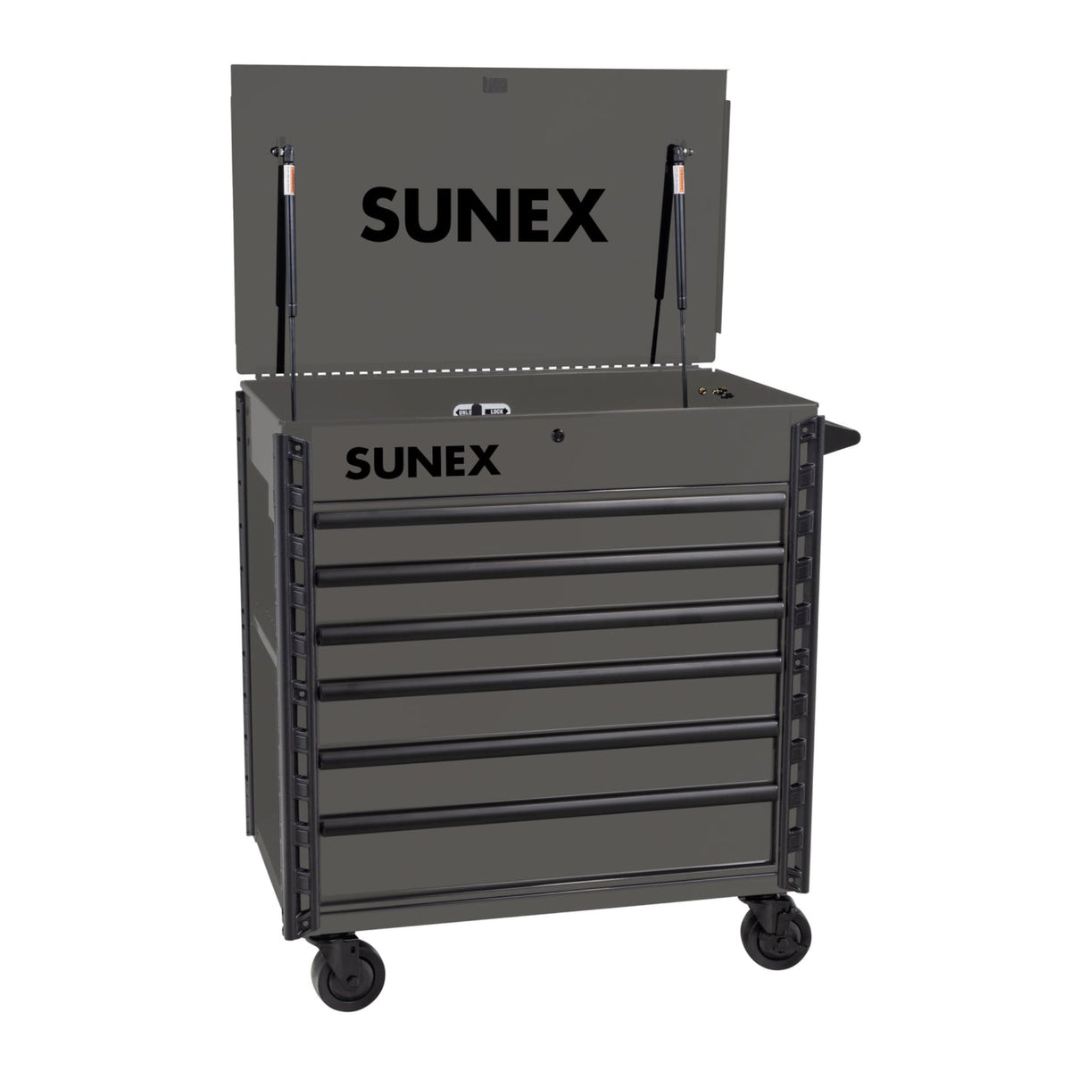 SUNEX 39" 6-Drawer Premium Service Cart, Gray, 600 lb Capacity
