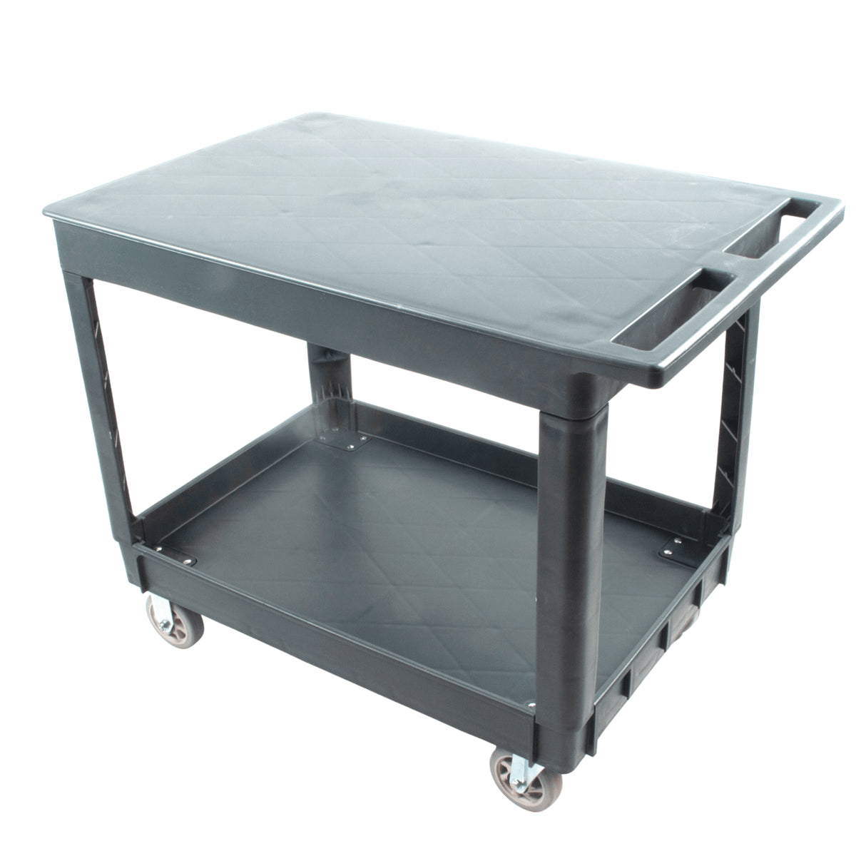 Sunmax SC2500DP Heavy-Duty Utility Cart with Flat Top Shelf – 2-Tier Rolling Service Cart