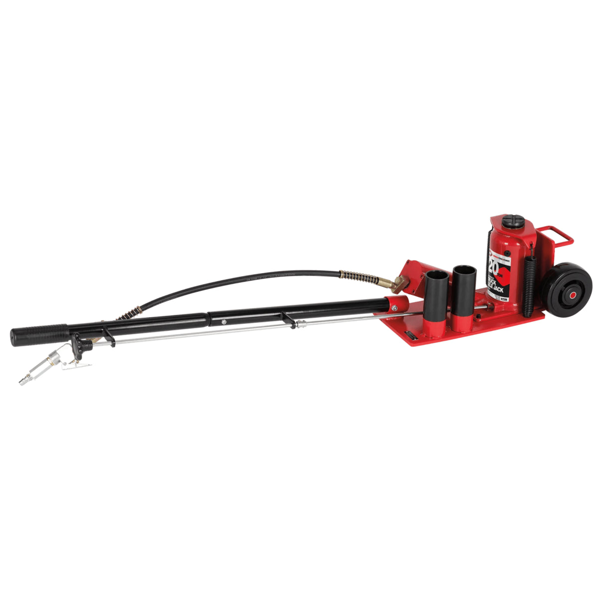 AFF 20-Ton Air/Hydraulic Axle Floor Jack with Self-Retracting Ram