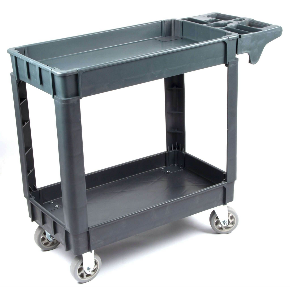 Sunmax SC2500/SC3500 Heavy Duty Rolling Utility Service Cart, HDPE Shelves, 5" Caster Wheels