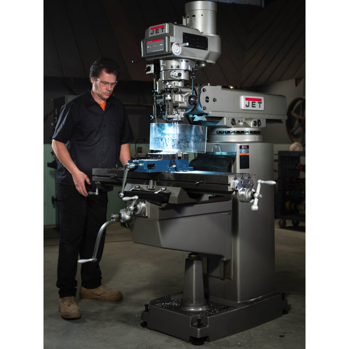 JET JTM-1050VS2 Mill with Newall DP700 DRO and X-Axis Powerfeed