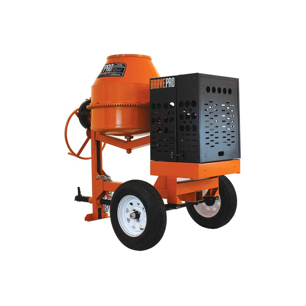 Brave Pro 7 Cu Ft Concrete Mixer Honda GX270 Gas Steel Drum