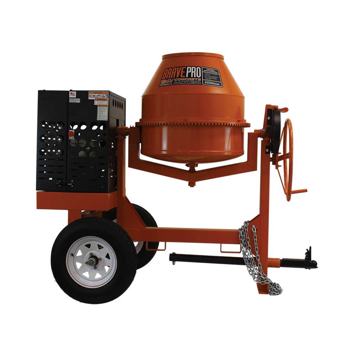 Brave Pro 9 Cu Ft Concrete Mixer Honda GX270 Gas Steel Drum