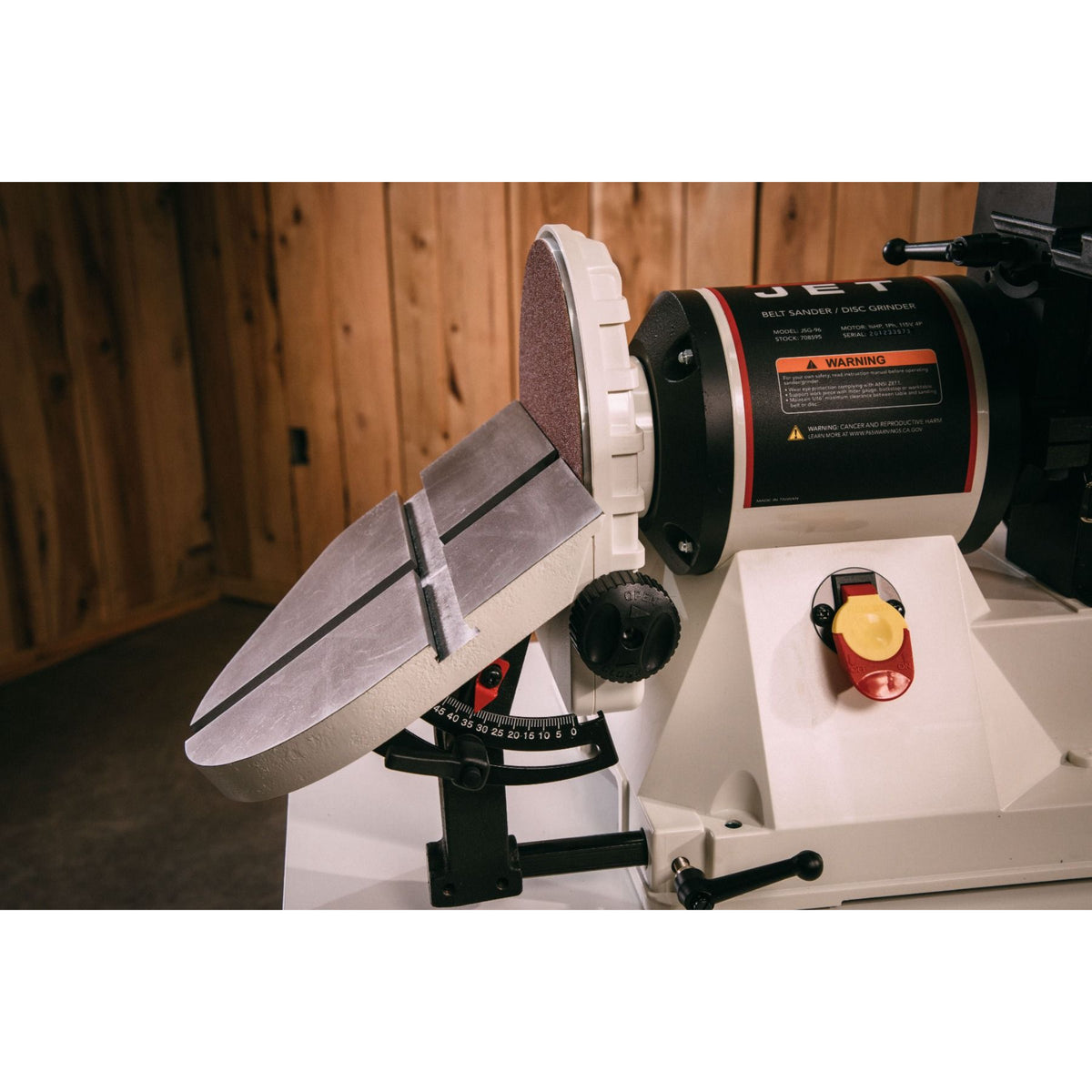 JET JSG-96CS 6" × 48" Belt / 9" Disc Sander with Closed Stand, 3/4 HP 115V