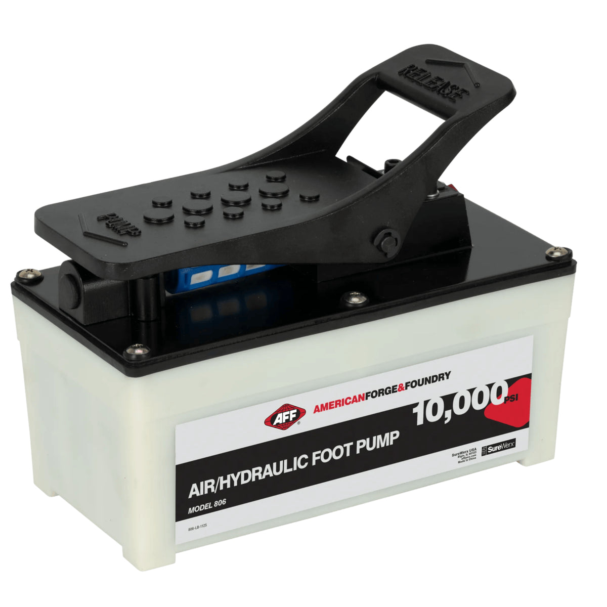 AFF Air/Hydraulic Foot Pump, 10,000 PSI with Overload Protection