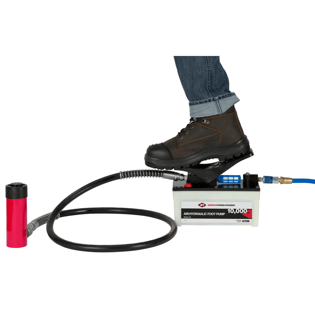 AFF Air/Hydraulic Foot Pump, 10,000 PSI with Overload Protection