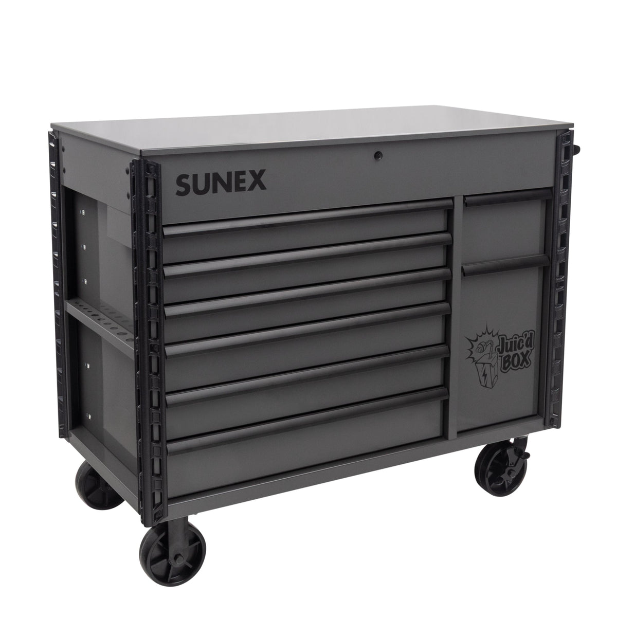 SUNEX Juic'd BOX 50" 7-Drawer Powered Tool Cart, 700 lb Capacity