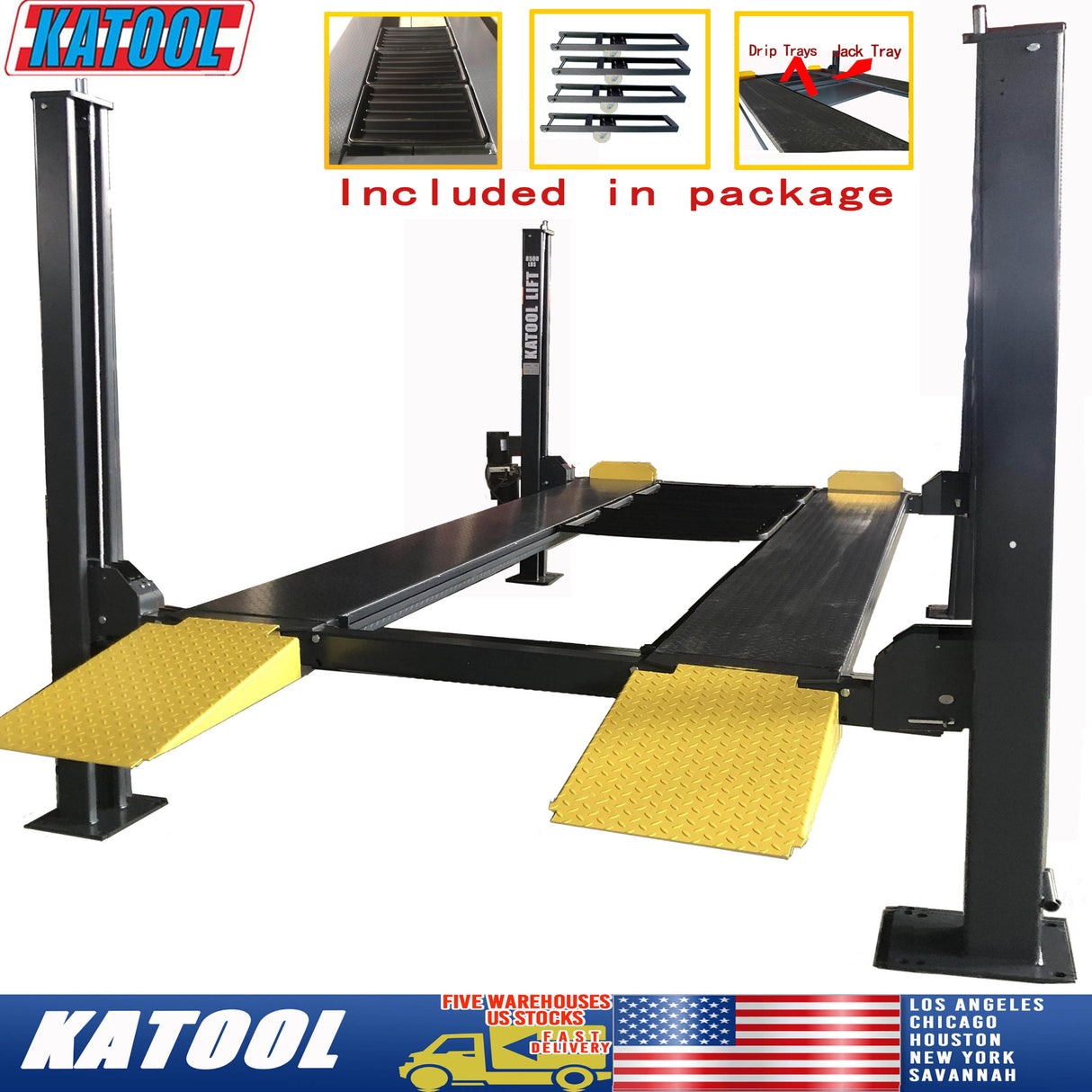 Katool KT-4H850 8500 lbs Heavy Duty 4-Post Car Lift