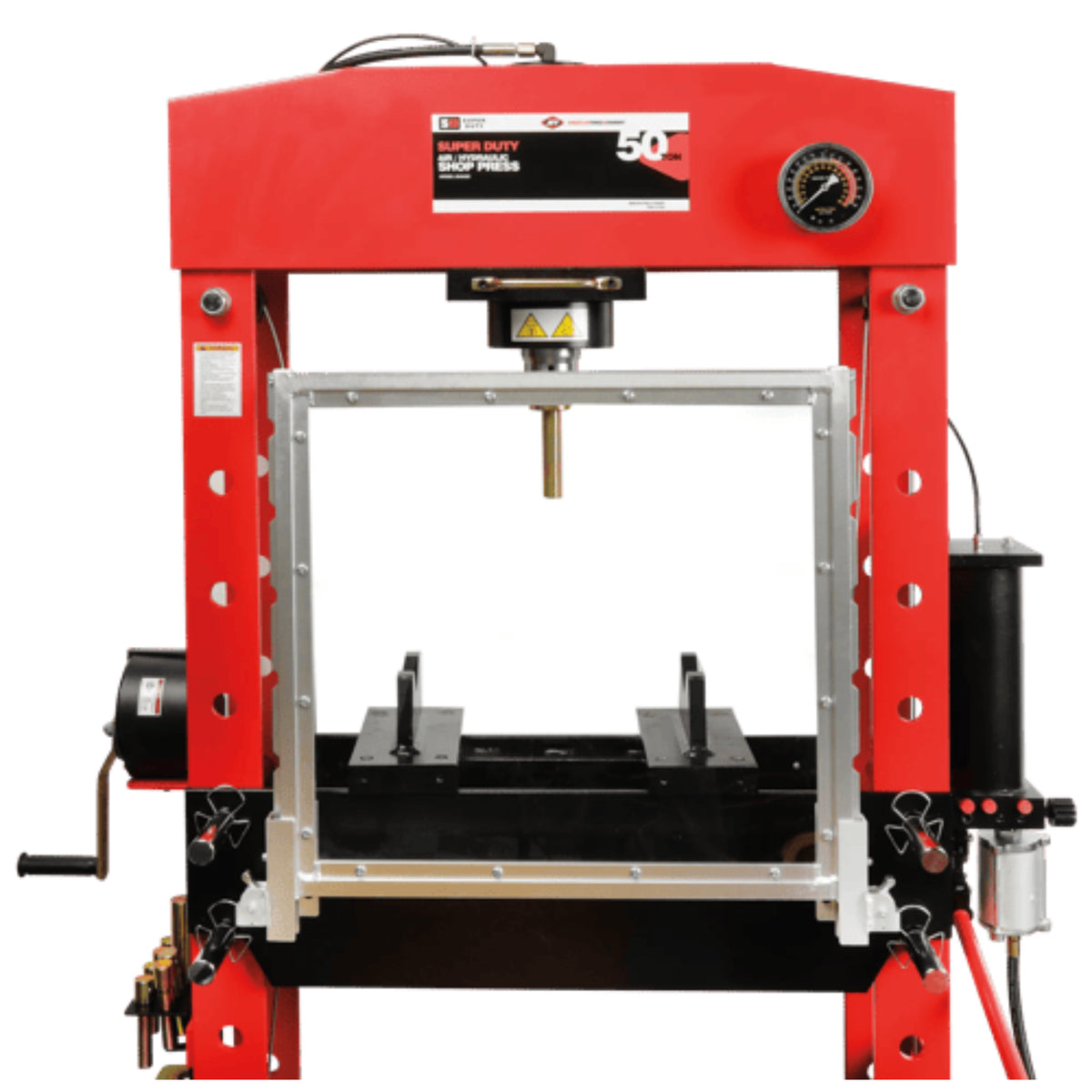 AFF 50-Ton Super-Duty Shop Press with Dual Air Motor & Cable Winch