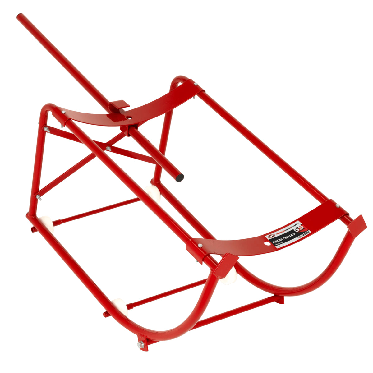 AFF 55-Gallon Steel Drum Cradle with 4 Wheels, 660-lb Capacity