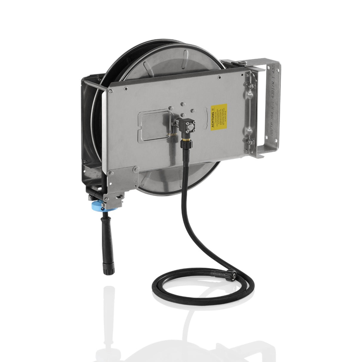 Kranzle Automatic Hose Reel with 30m Hose & Mounting Bracket - Spring-Loaded Stainless Steel Hose Management System