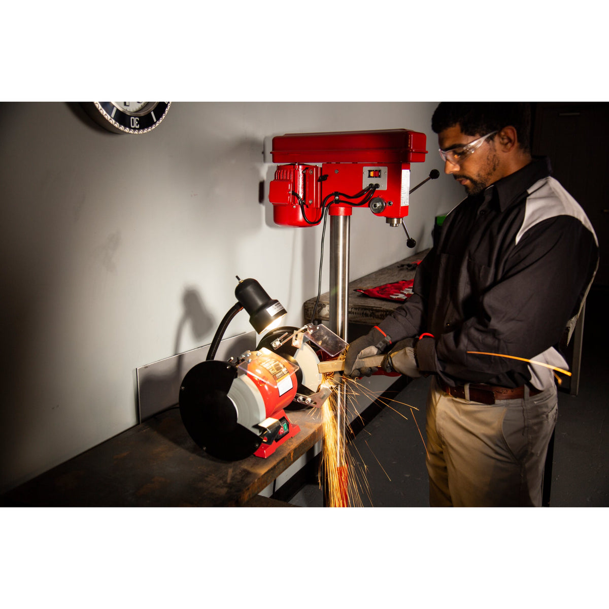 SUNEX 5002A 8" Bench Grinder with Light