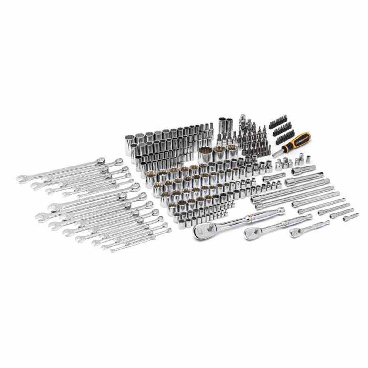 GearWrench 80972 243-Pc 12-Point Mechanics Tool Set — SAE & Metric, 3-Drawer Storage Box