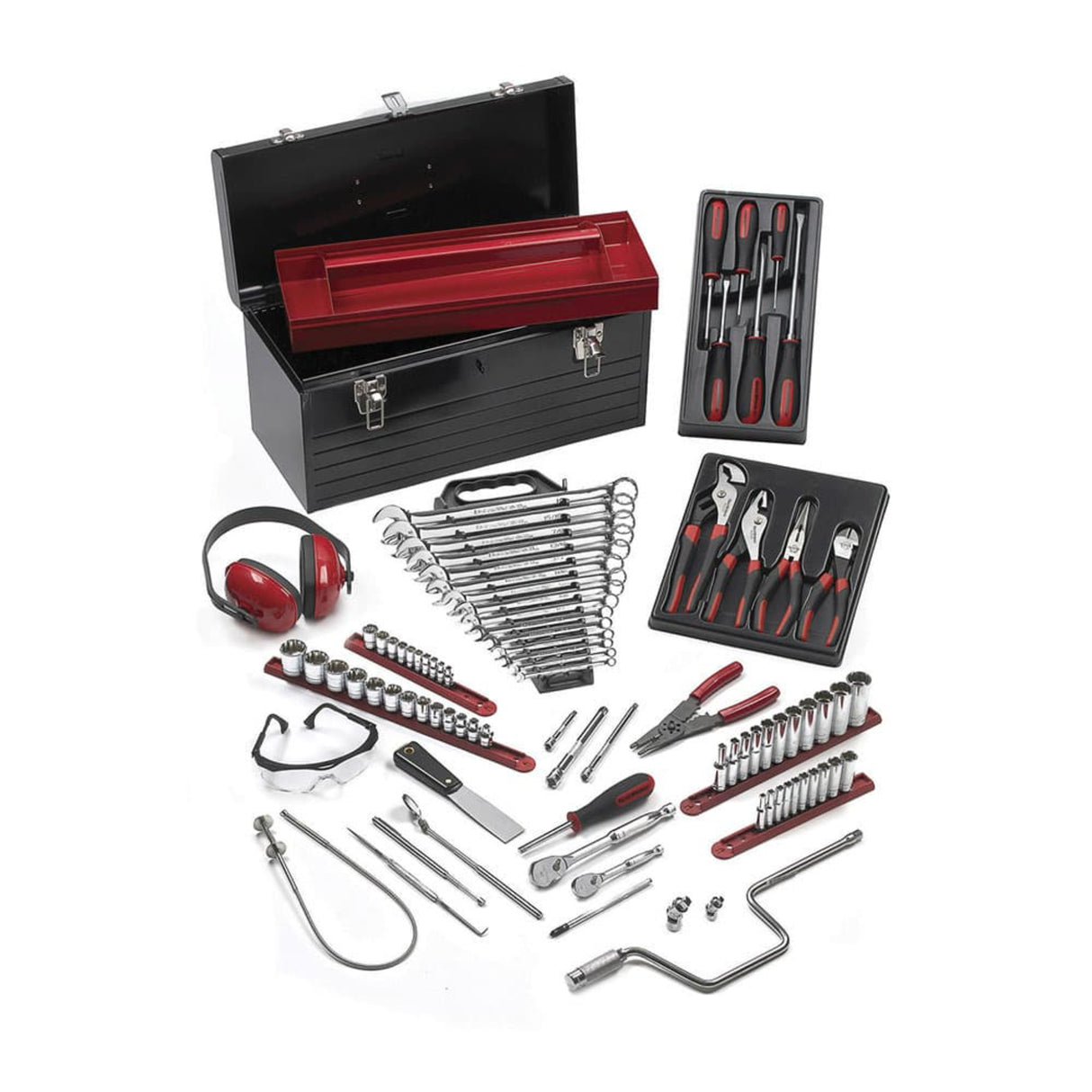 GearWrench 83080 90-Pc Aviation TEP Introductory Set — 84T Ratchets, SAE, Metal Tool Box