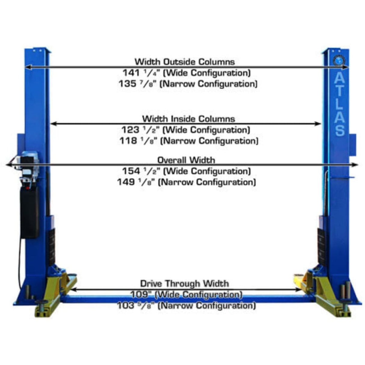 Atlas BP12000X 12,000 lb Baseplate 2-Post Lift