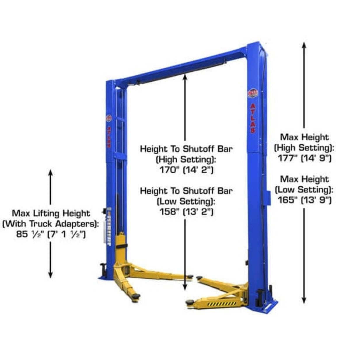 Atlas Platinum PVL12 ALI Certified 12,000 lb Overhead 2-Post Lift