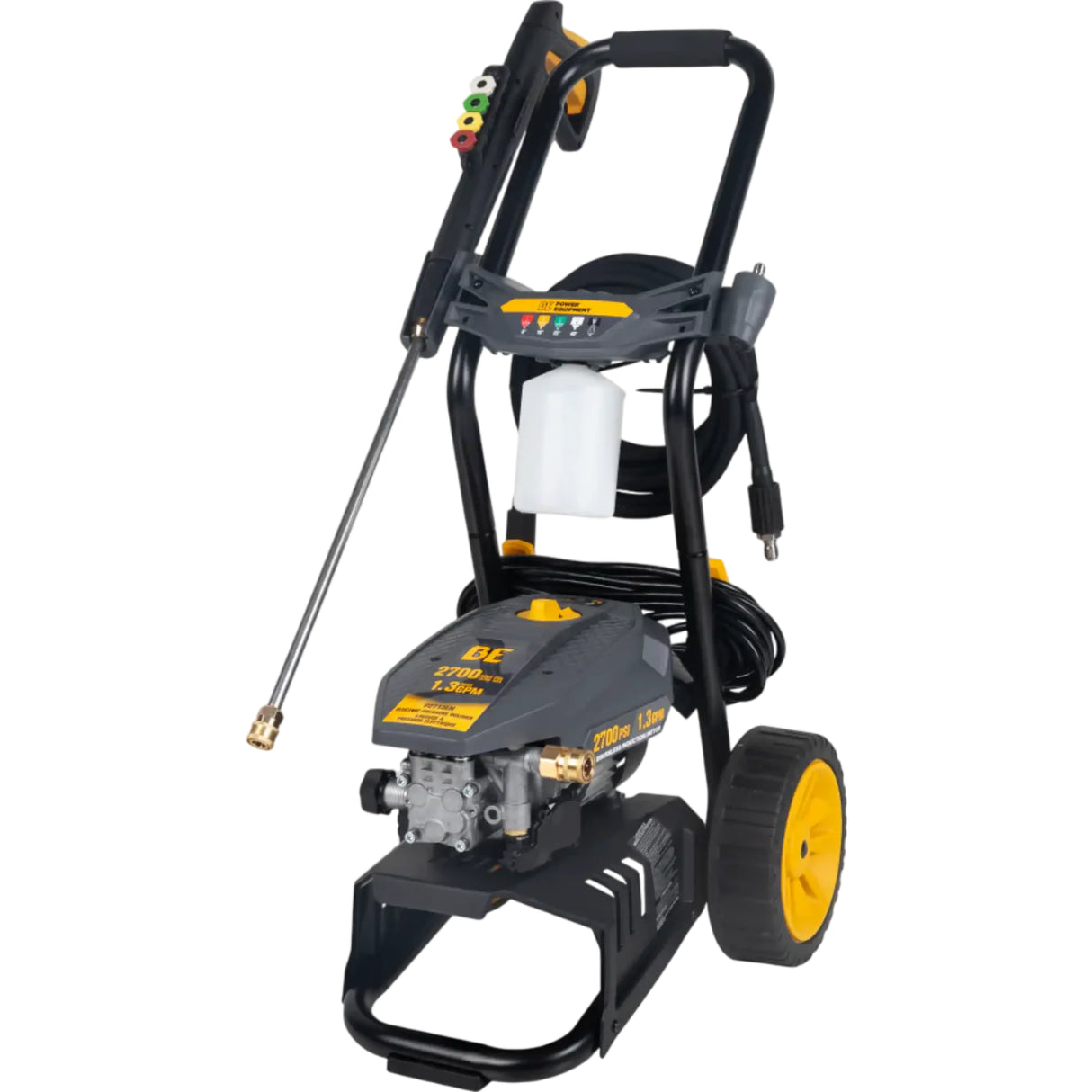 BE Power P2713EN 2,700 PSI 1.3 GPM Cold Water Electric Pressure Washer