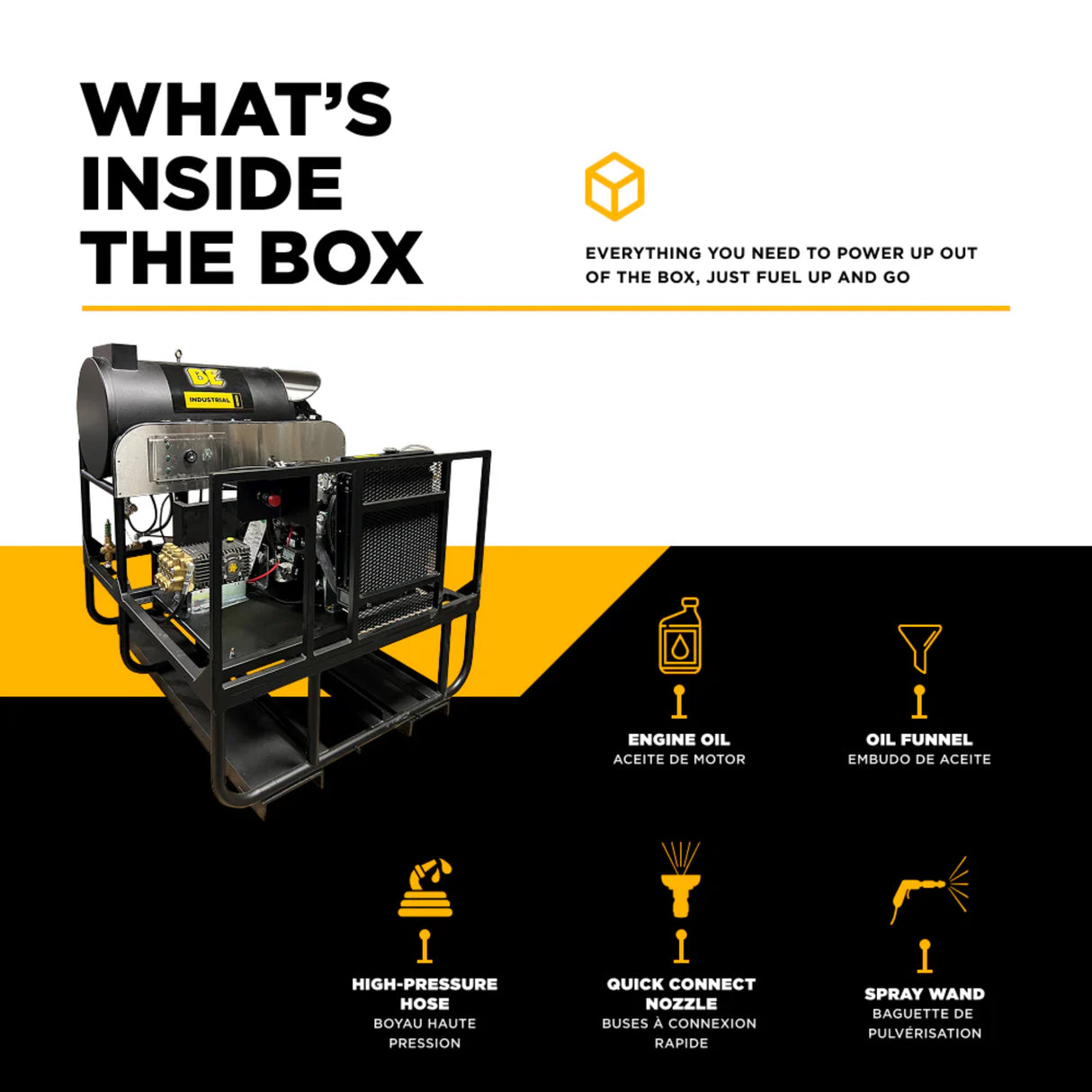 BE Power 3,500 PSI 8 GPM Industrial Diesel Truck-Mount Hot Water Pressure Washer