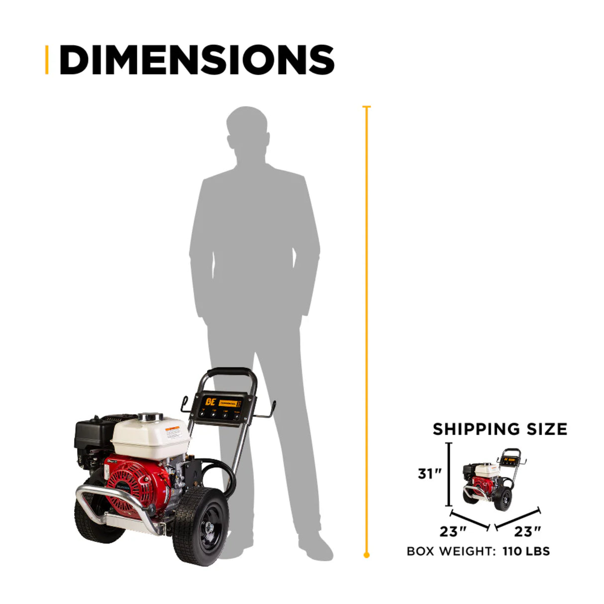 BE Power B3165HAAS 3,100 PSI Honda GX200 Gas Pressure Washer