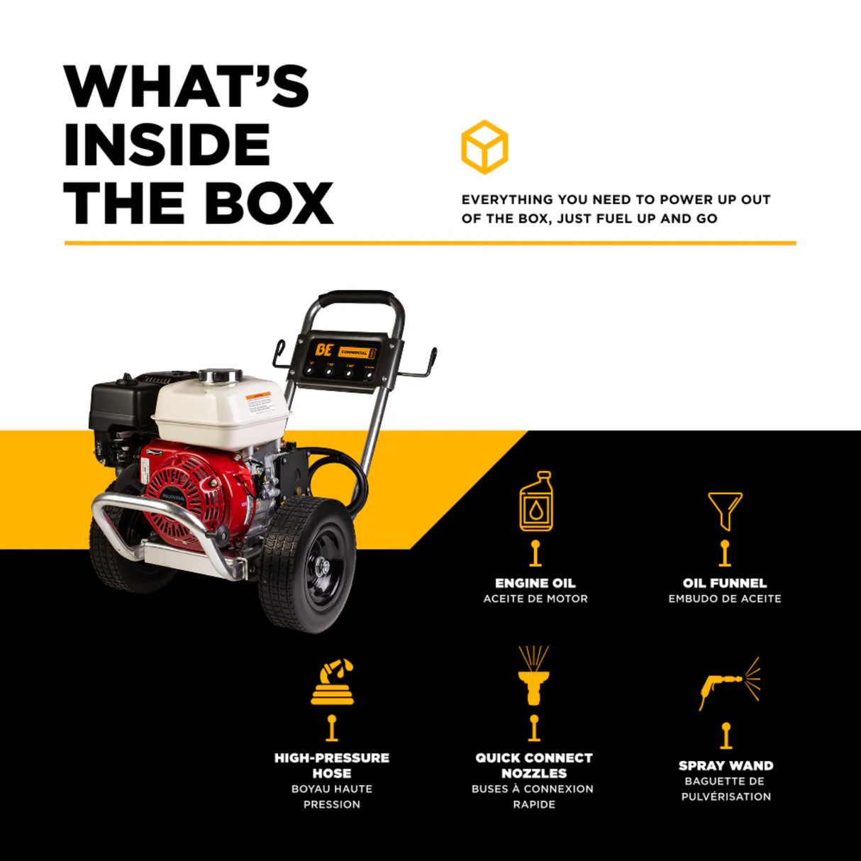 BE Power B3165HAAS 3,100 PSI Honda GX200 Gas Pressure Washer